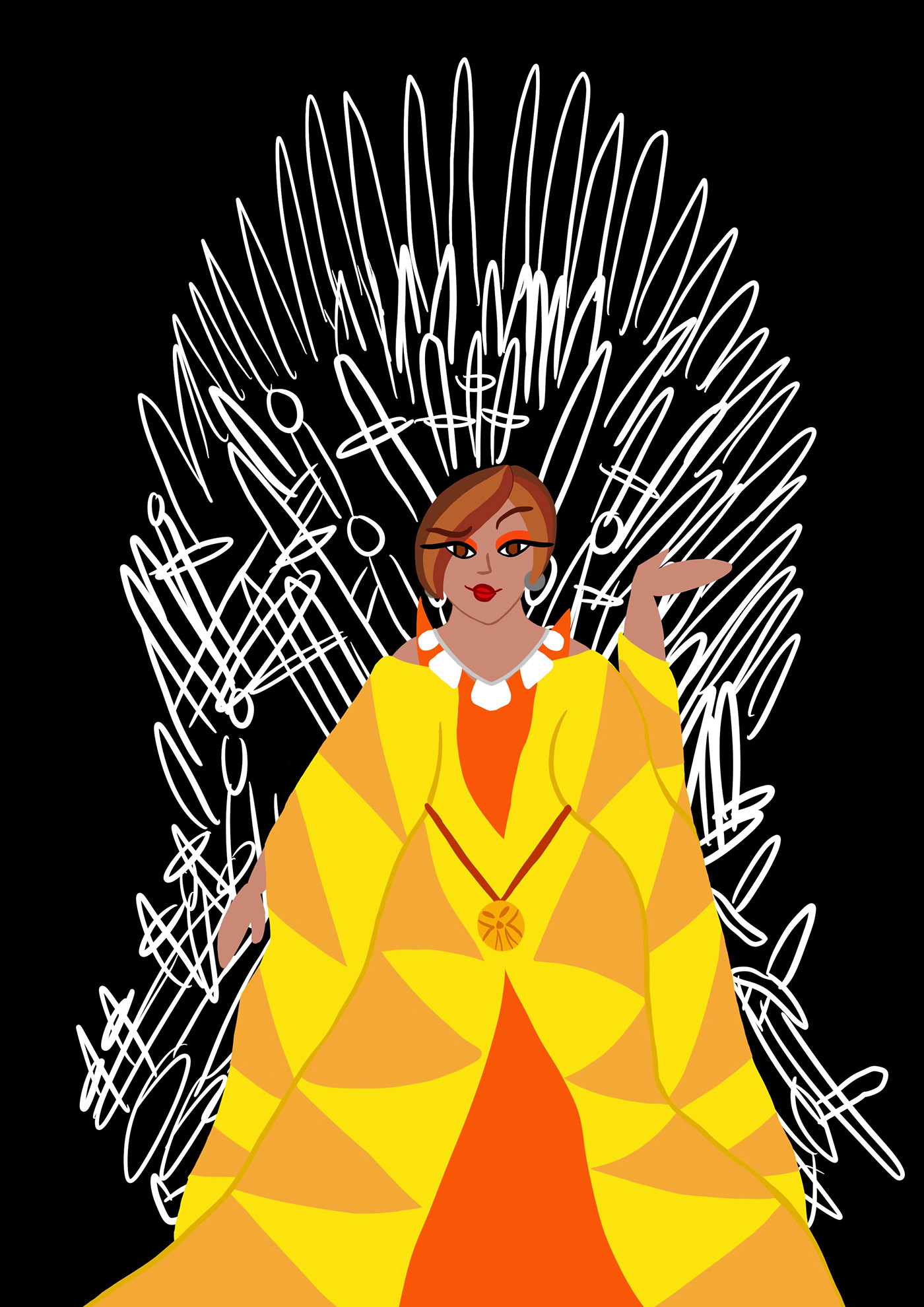 Birthday commission Game of Thrones gift ILLUSTRATION  iron throne queen