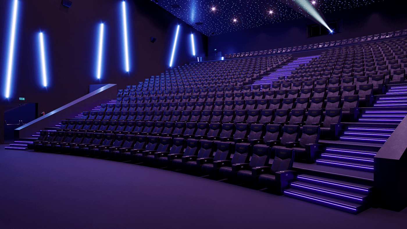 indoor Cinema movie 3ds max architecture interior design  visualization modern corona archviz