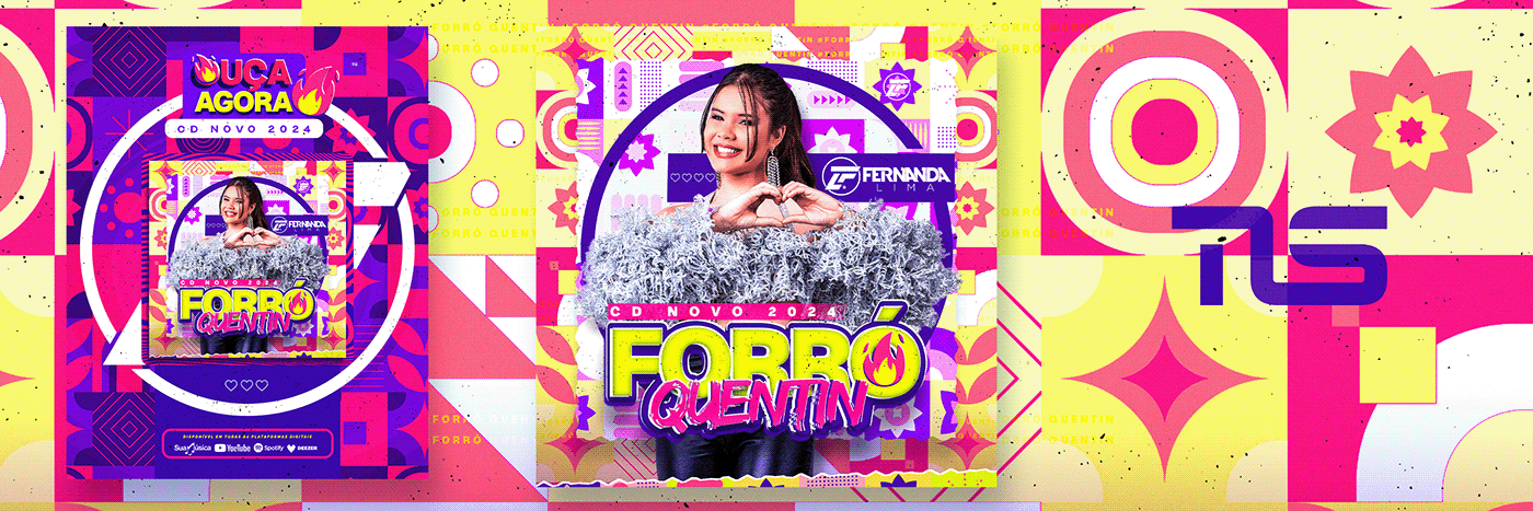 cd promocional forró piseiro flyer Social media post Graphic Designer spotify CD cover sua musica ouça agora