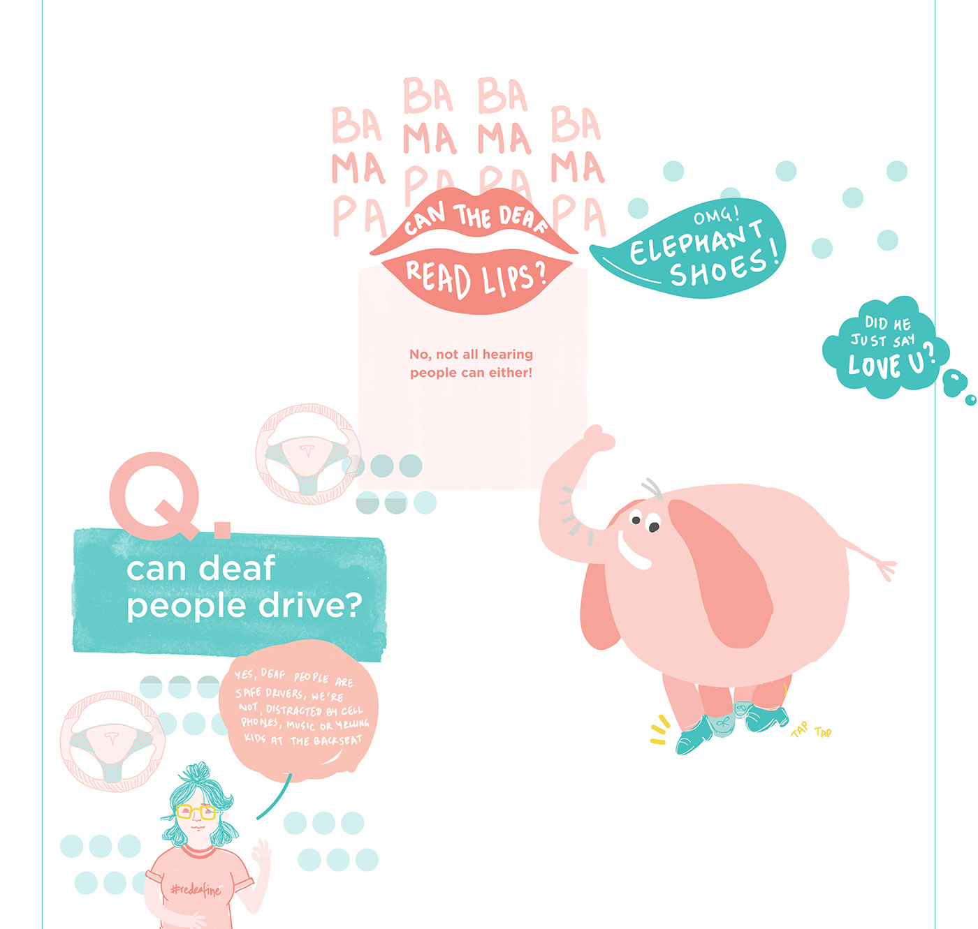 print Zines deaf awareness campaign illustrations Pastels branding  graduation editorial