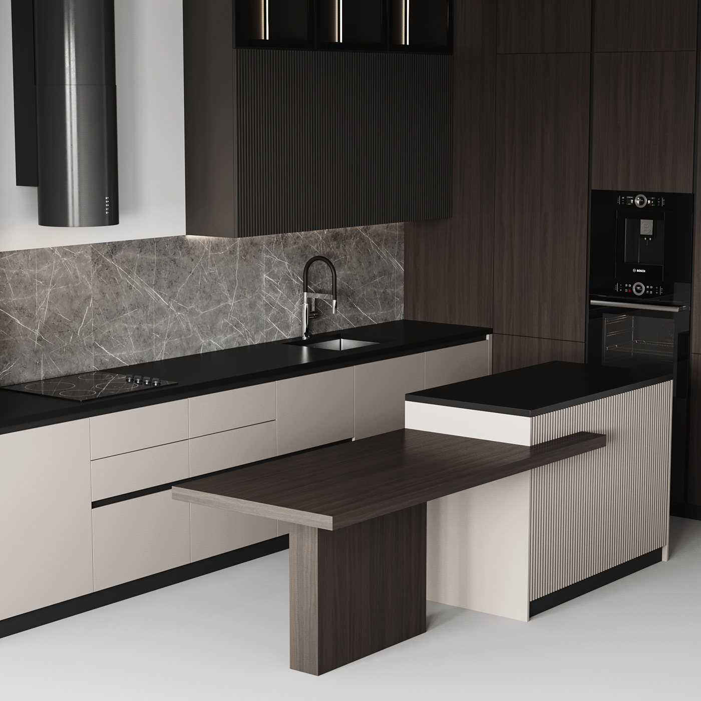 3dmodeling corona kitchen kitchen design Render archviz Interior modern kitchen visualization