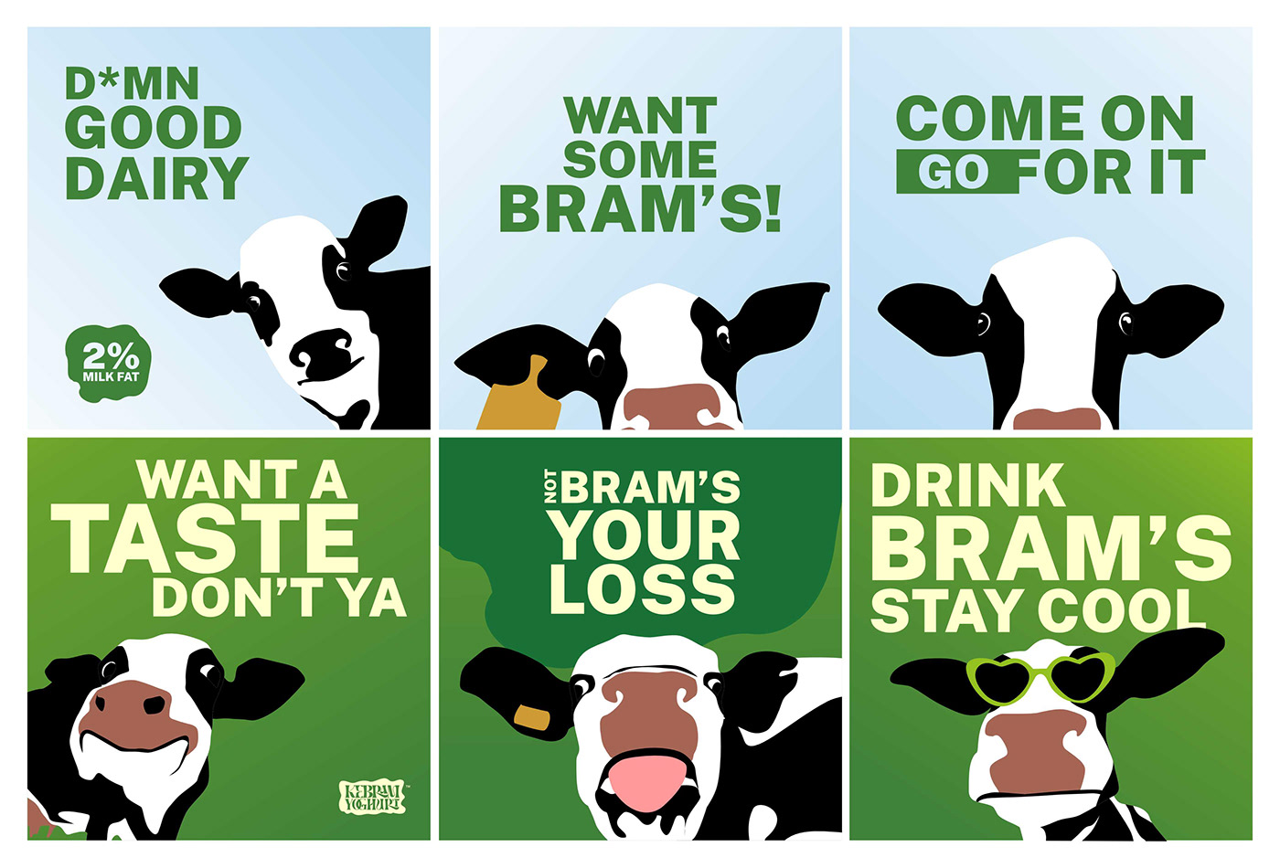Branding design cow dairy products farm Food  local brand local business milk milk packaging Yoghurt Packaging