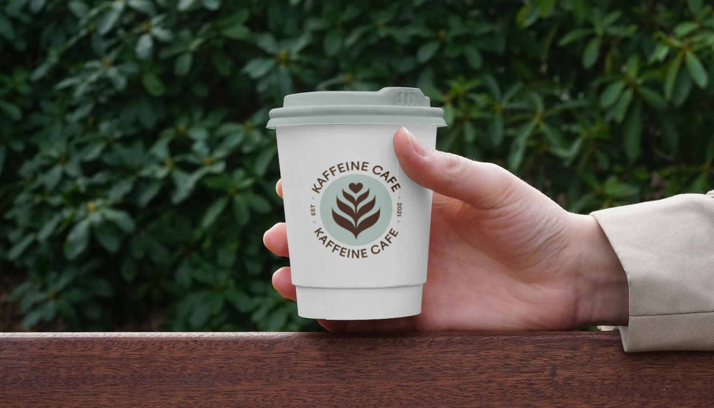 branding  cafe Coffee design graphic design  kaffeine logo brand identity typography  