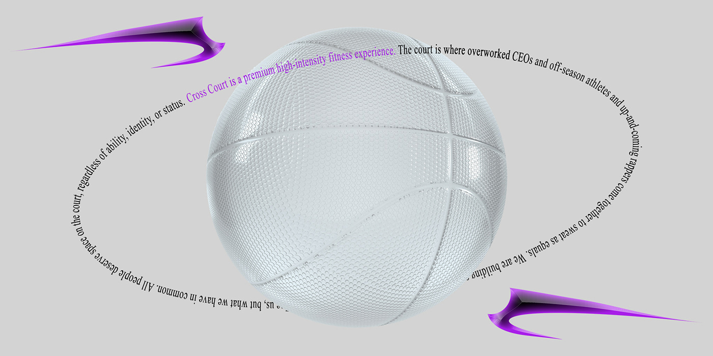 basketball chrome identity system 3D sport fitness modern branding 