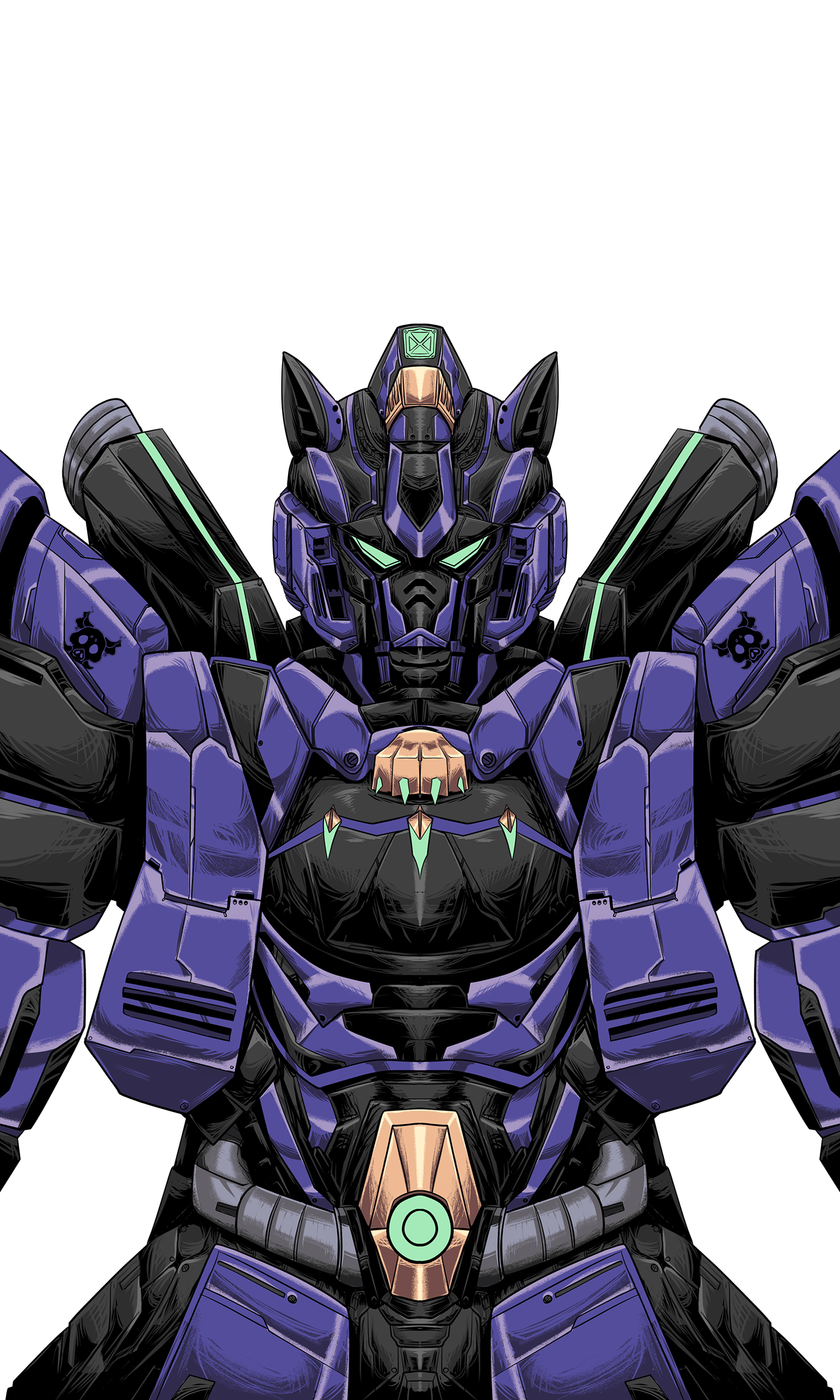 anime art artwork Character design  Cyberpunk Cyborg Digital Art  Gundam mecha robot superrobot