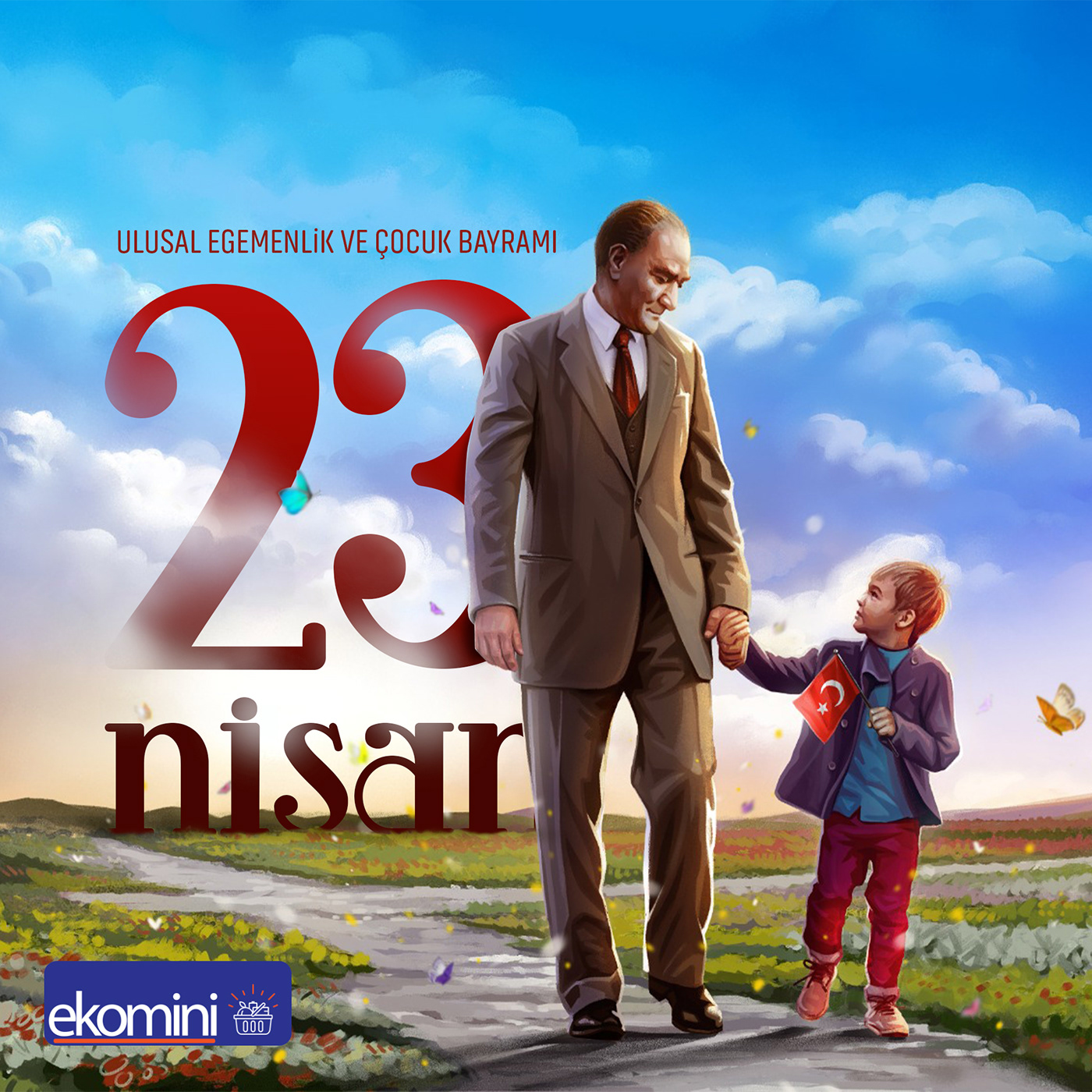 23 nisan Ataturk banner Mustafa Kemal Atatürk post sosyal medya