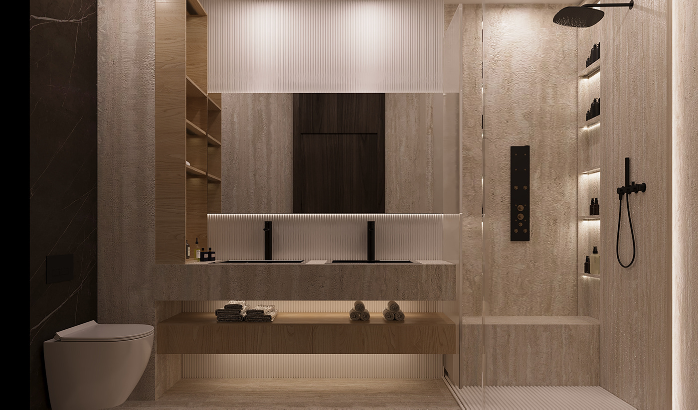 Marble interior design  bathroom design bathroom Render modern MASTERBATHROOM