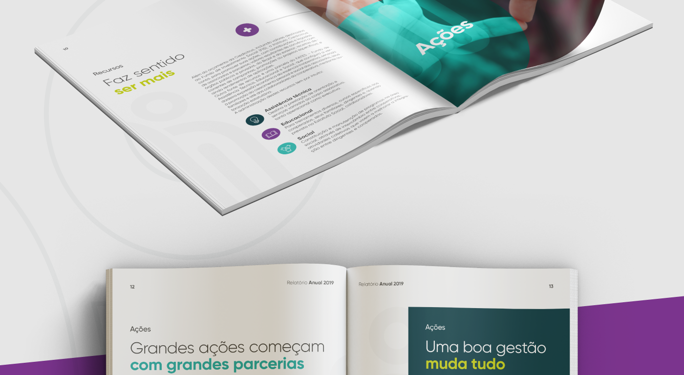 credicitrus InDesign report design graphic design  designer print sicoob editorial Layout