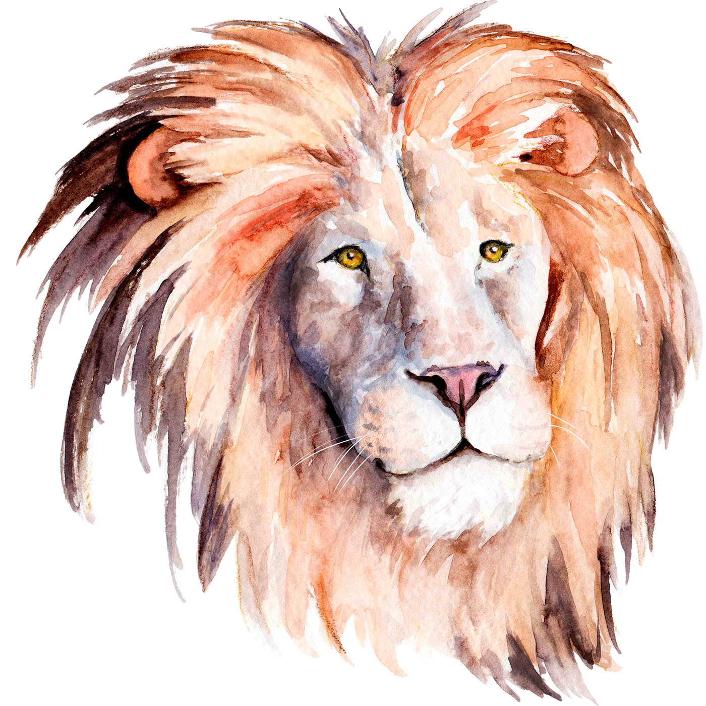 tiger leopard cheetah watercolor realistic animals feline lion lynx Caracal