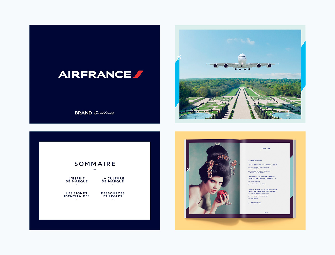 print brand identity visual identity Brand Design identity Air France airplane Travel