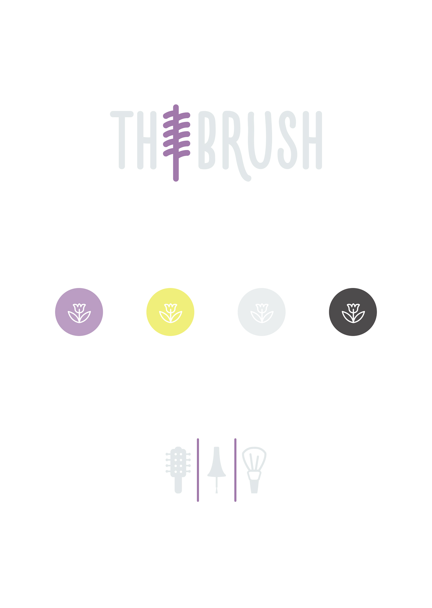beauty salon nail Make Up hair brush branding  graphic design  illystration