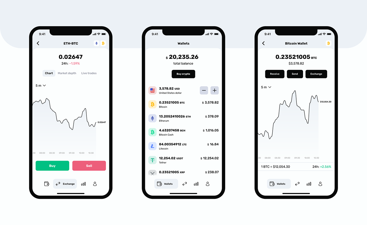 app crypto mobile trading WALLET bitcoin ios