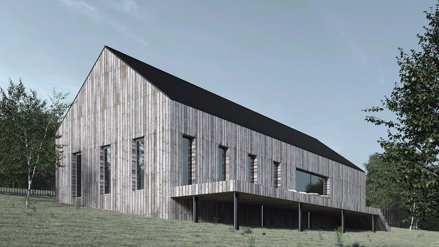 architecture architect house barnhouse barn SUSPENS STUDIO architektura visualization projektdomu Stodoła
