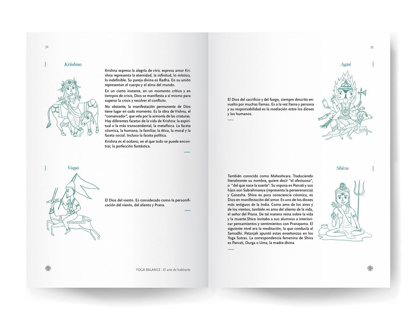 ilustracion Arte de Tapa editorial libro Yoga book grilla dioses hindúes InDesign