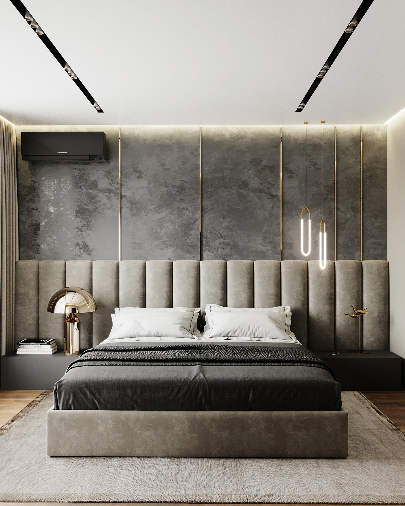 Bedroom "50 shades of gray" on Behance