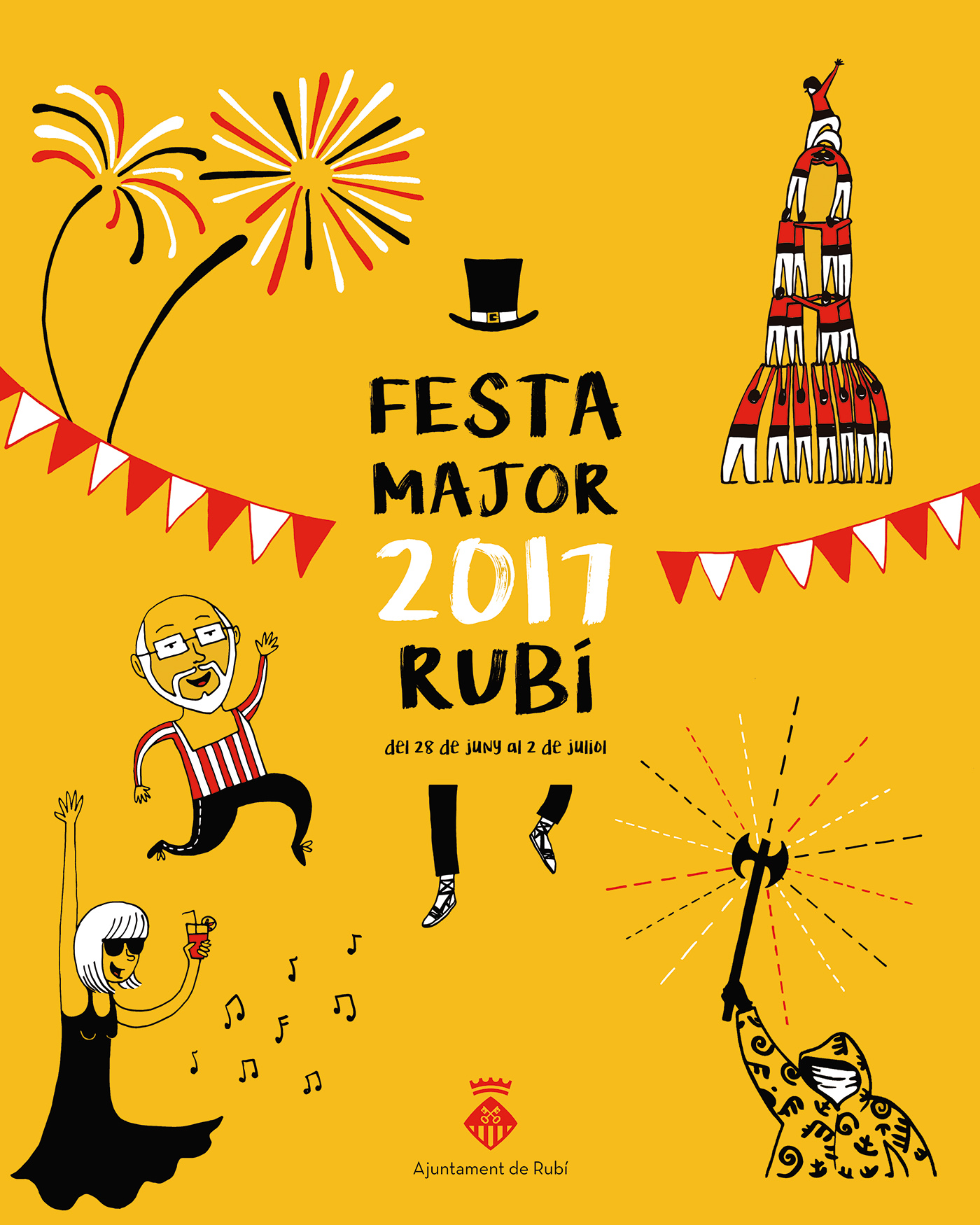 cartelism ILLUSTRATION  tradition Festa Major Rubi disseny