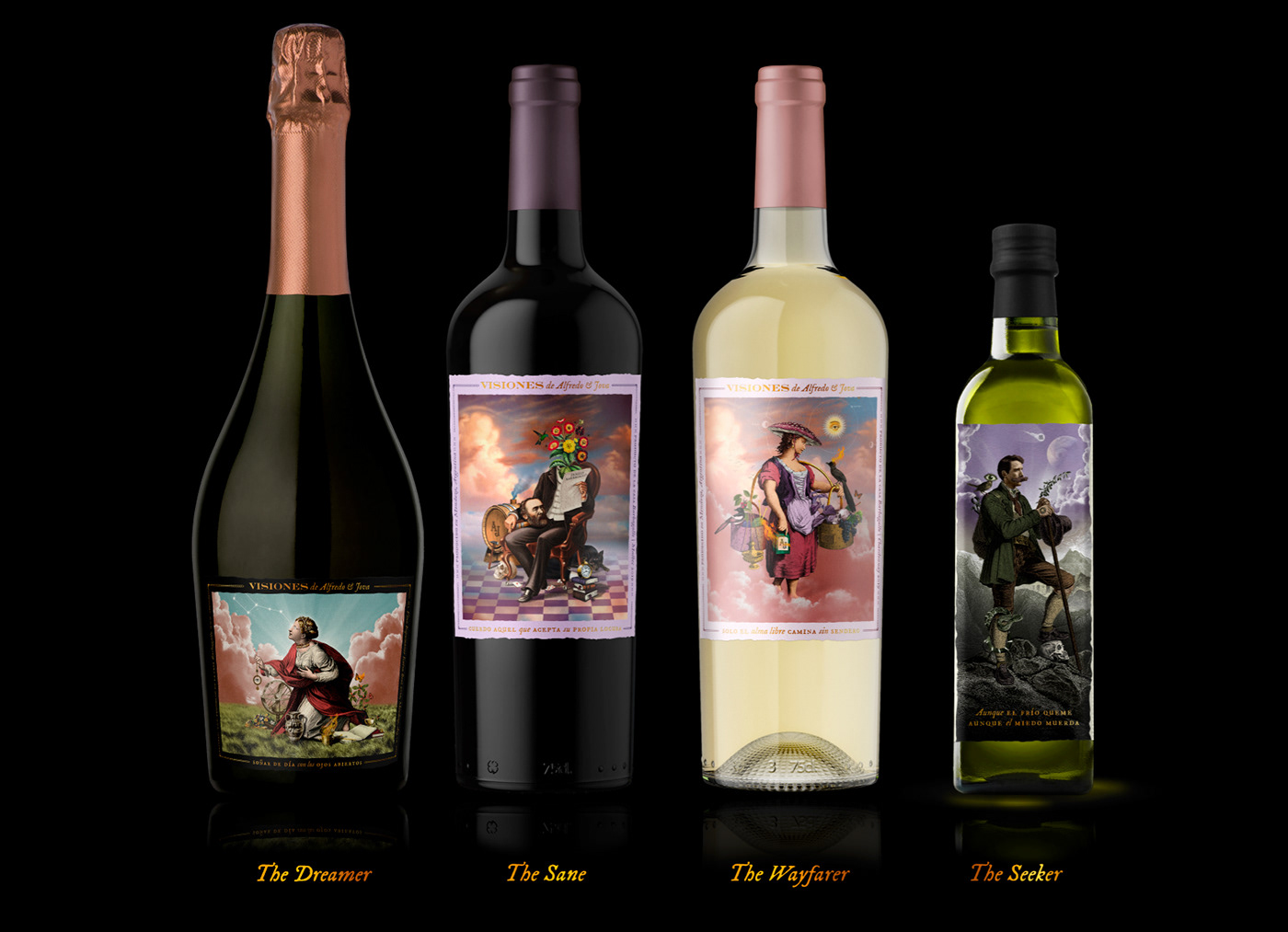 collage gold Label luxury Malbec Packaging premium Red wine White wine
