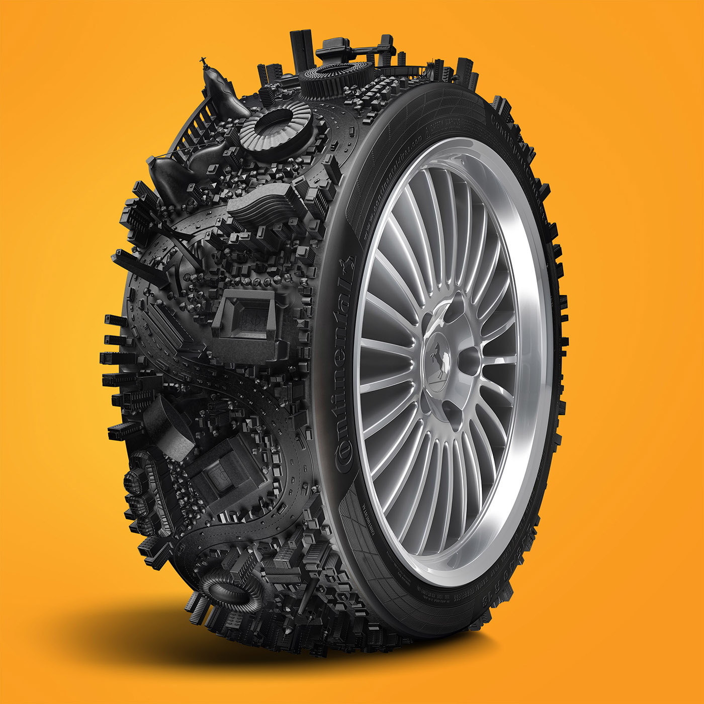 3D Tire wheel city junaka