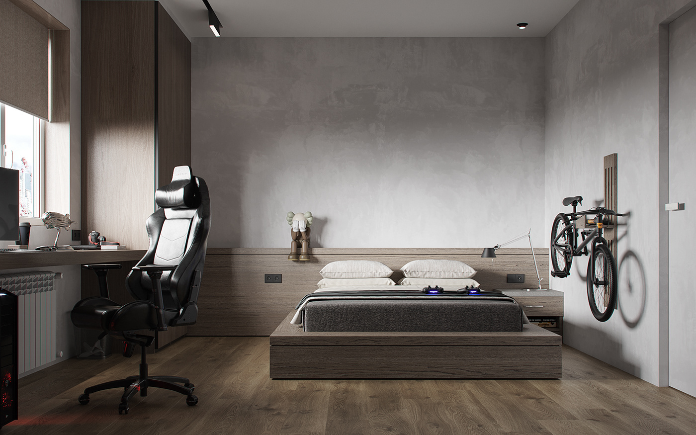 3dmax apartment bedroom CGI children room corona render  inerior interior design  son's bedroom visualization
