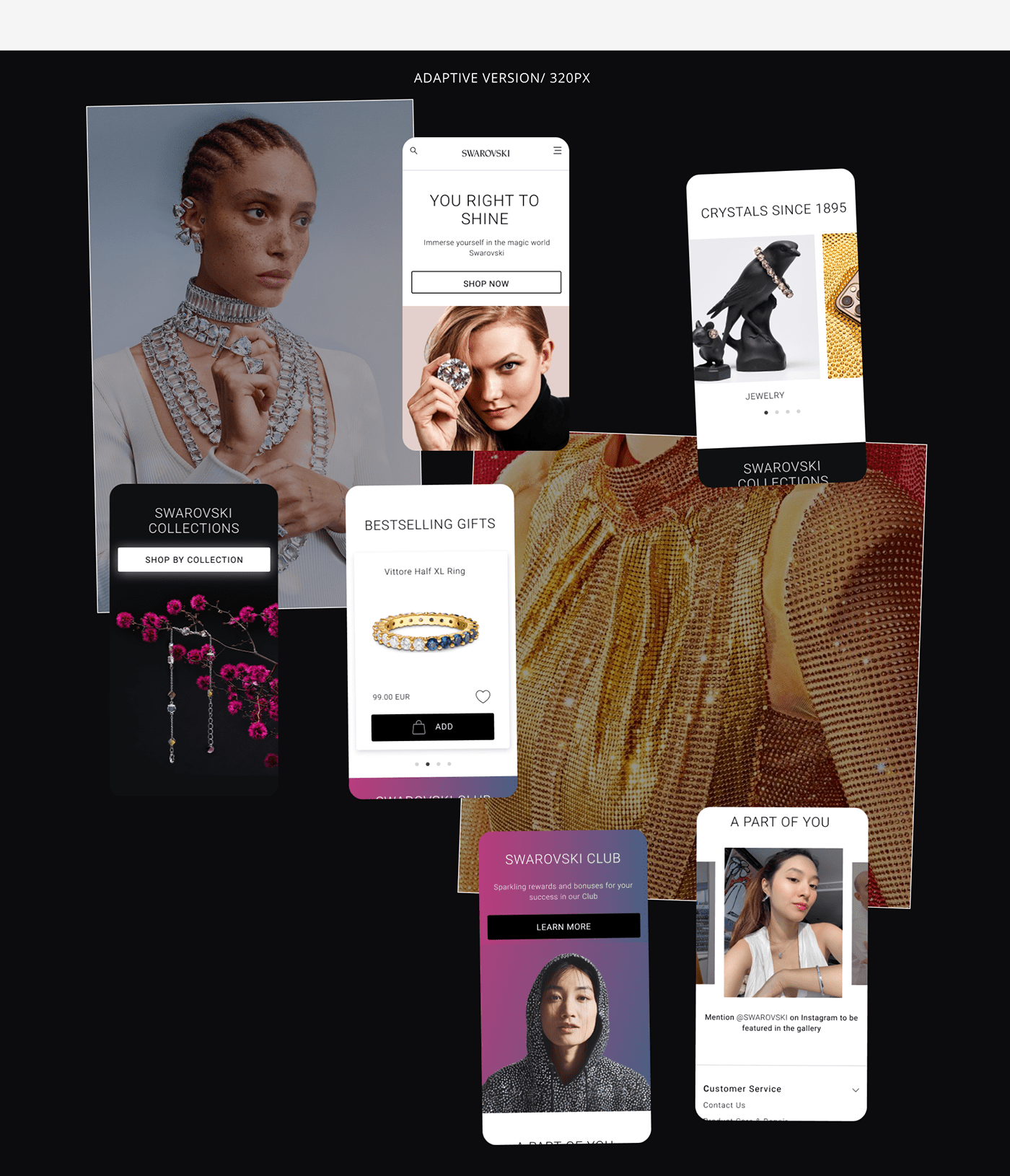 e-commerce jewelry Minimalism redesign store Swarovski UI ux Website