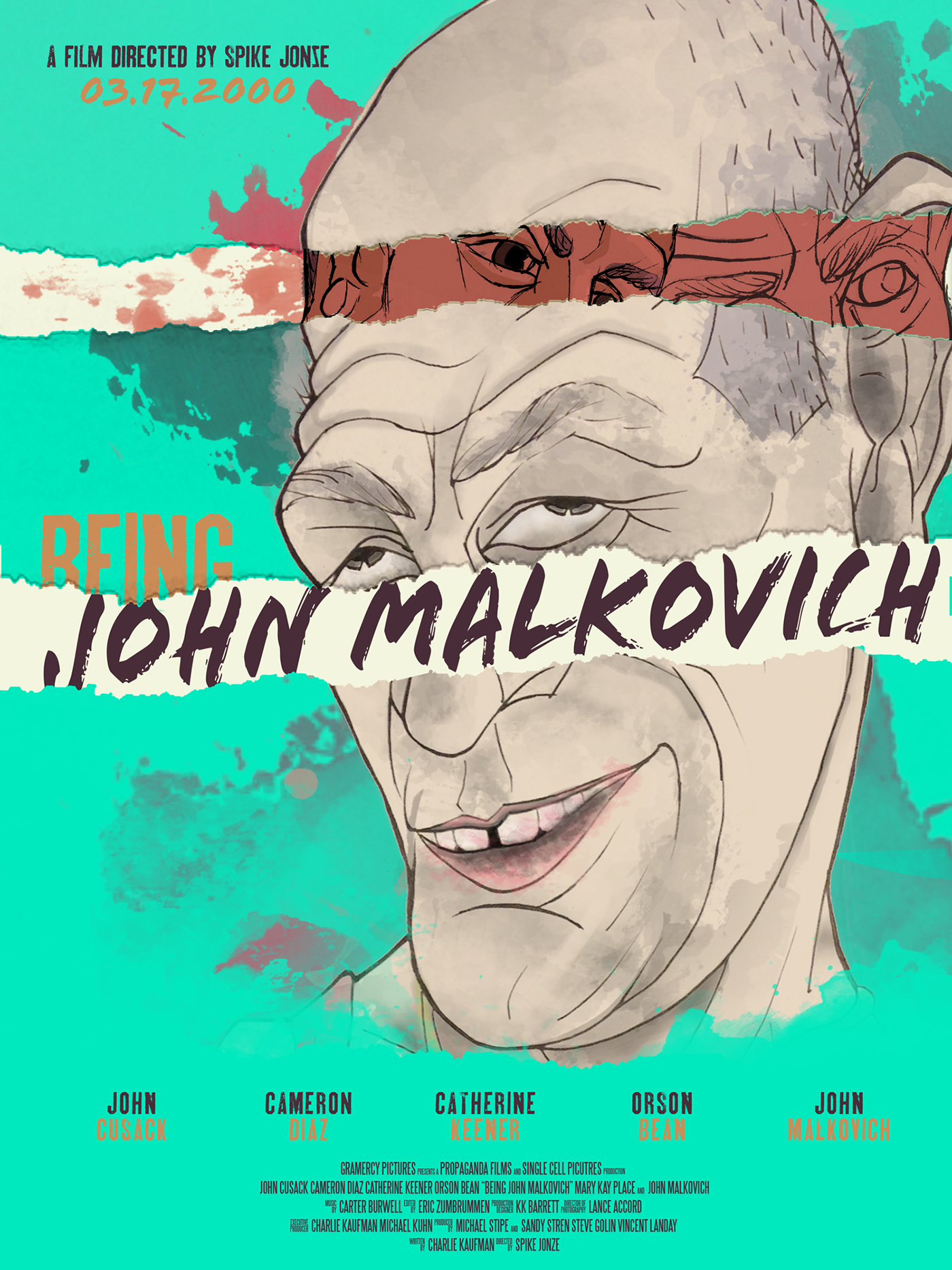 motion graphics titles being john malkovich umsl Nick mantia poster bluray DVD case cover puppet