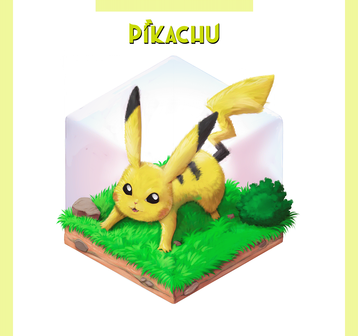 Ilustração isometrico Logotipo pikachu Pokemon