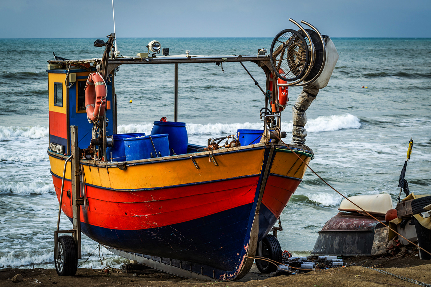 fishing port beach Italy Photography  fishing boat storm Landscape Seaside coastline Torvaianica