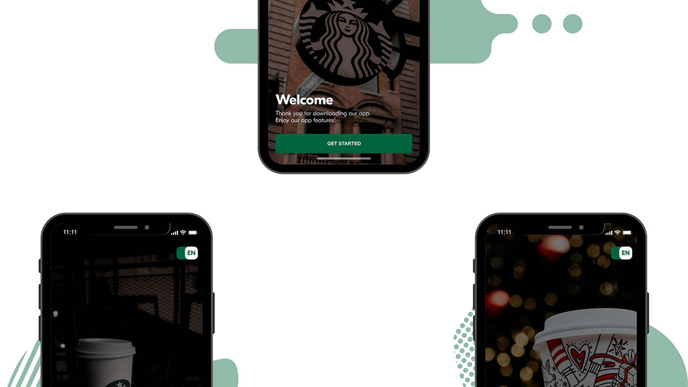 Adobe XD app design Coffee Mobile app mobile app design Starbucks APP UI UI/UX Unique ux