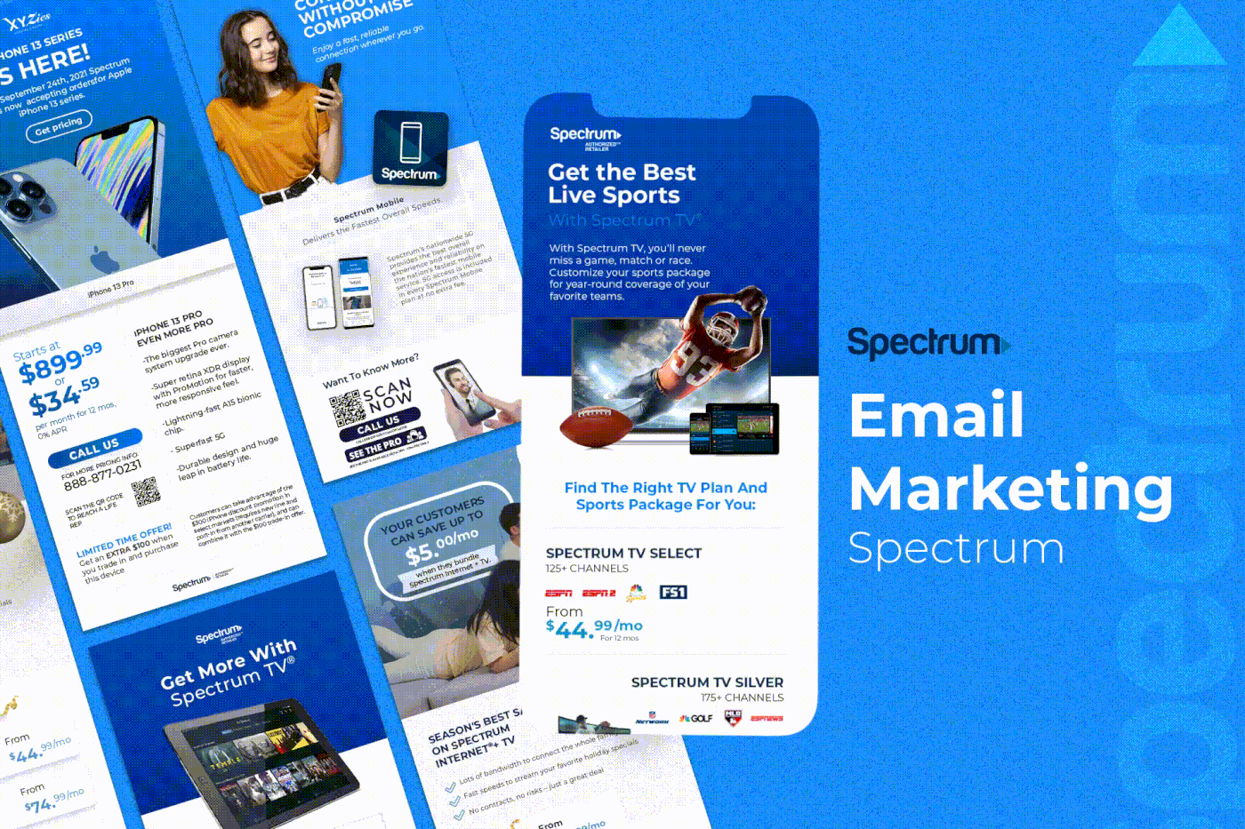 Email email marketing design spectrum Home services phone campaign