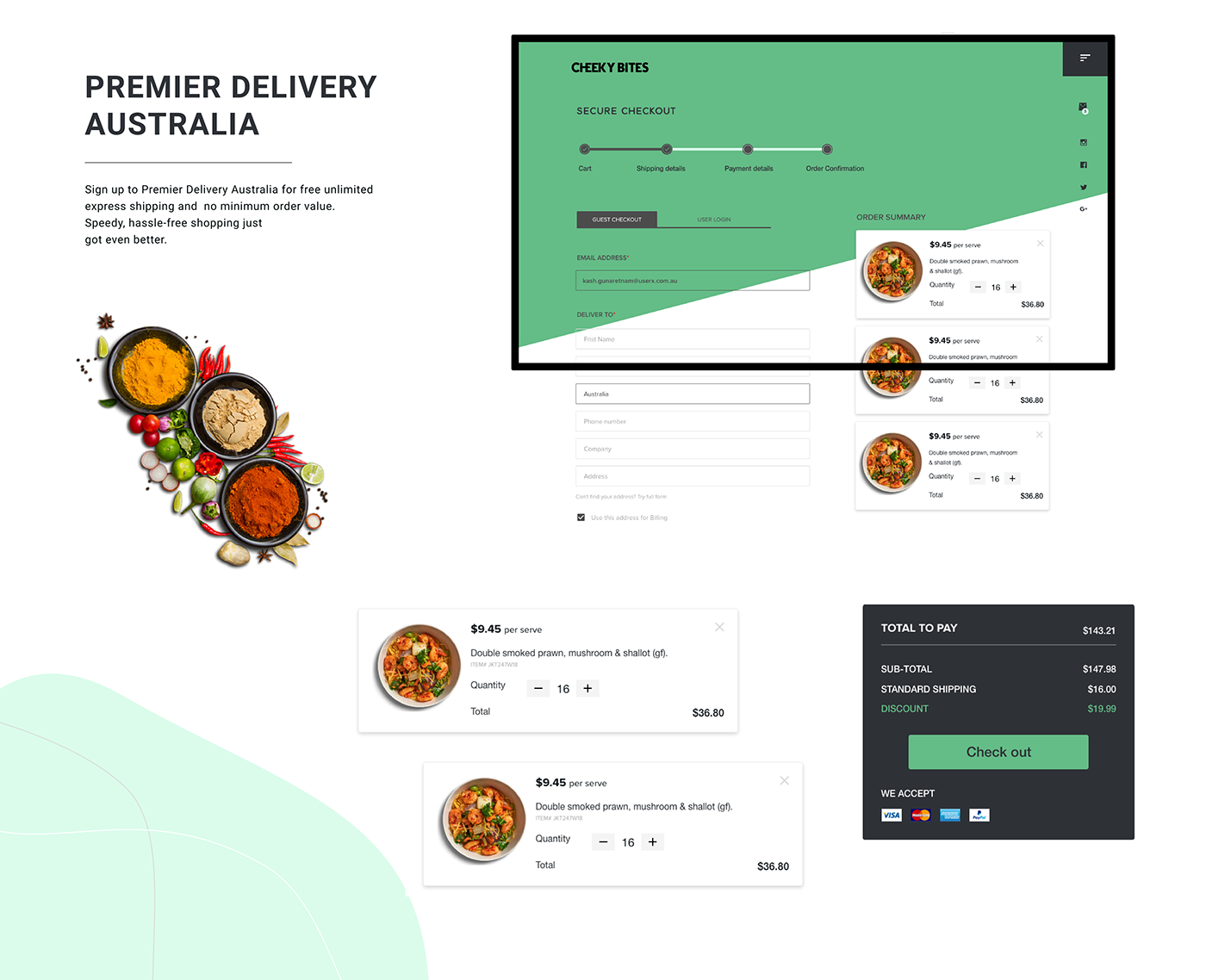 UI ux e-commerce user-interface user experience online store Web Design  sydney onlinestore Food 