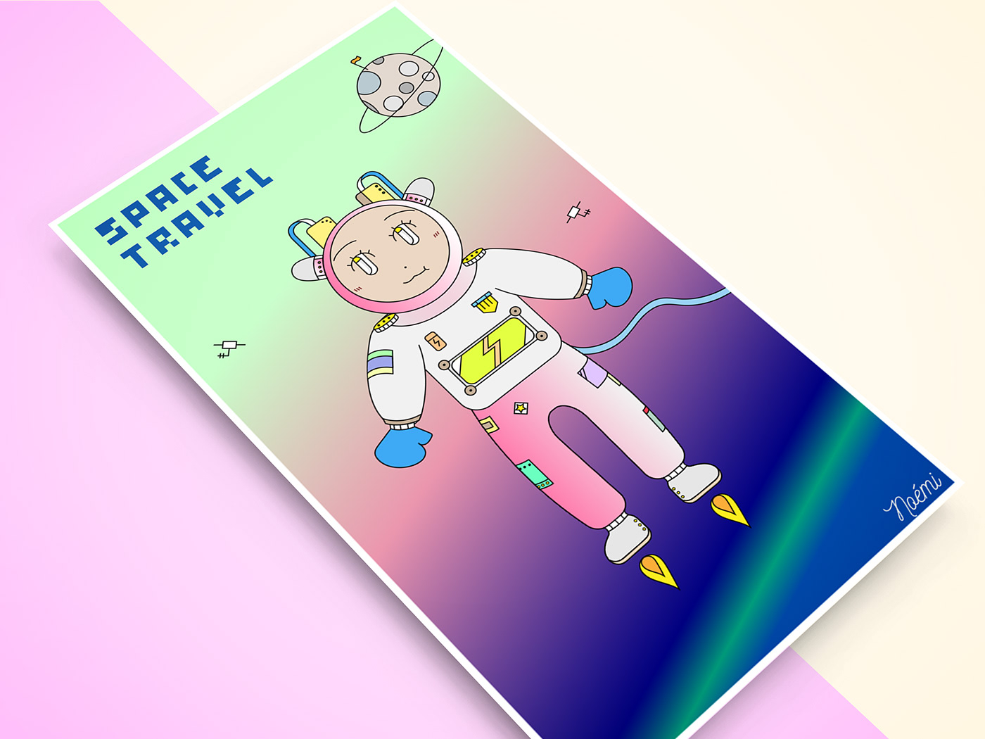 ILLUSTRATION  Character graphic charadesign astronaut space suit spaceman cute Space  kidlit