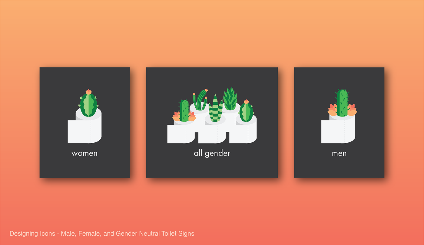 Designing Icons - Male, Female, and Gender Neutral Toilet Signs