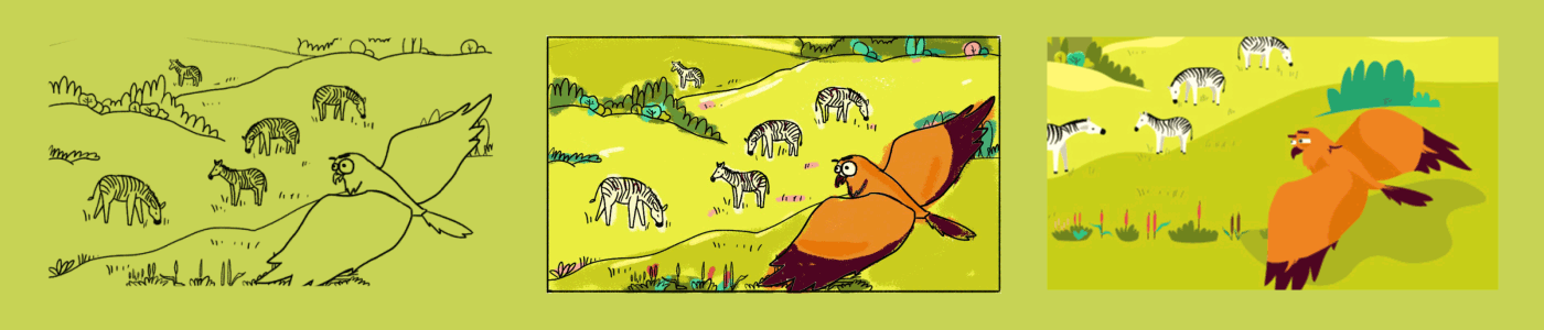 cartoon animation  book animals scout Travel milky way Theatre flat illustration 2D
