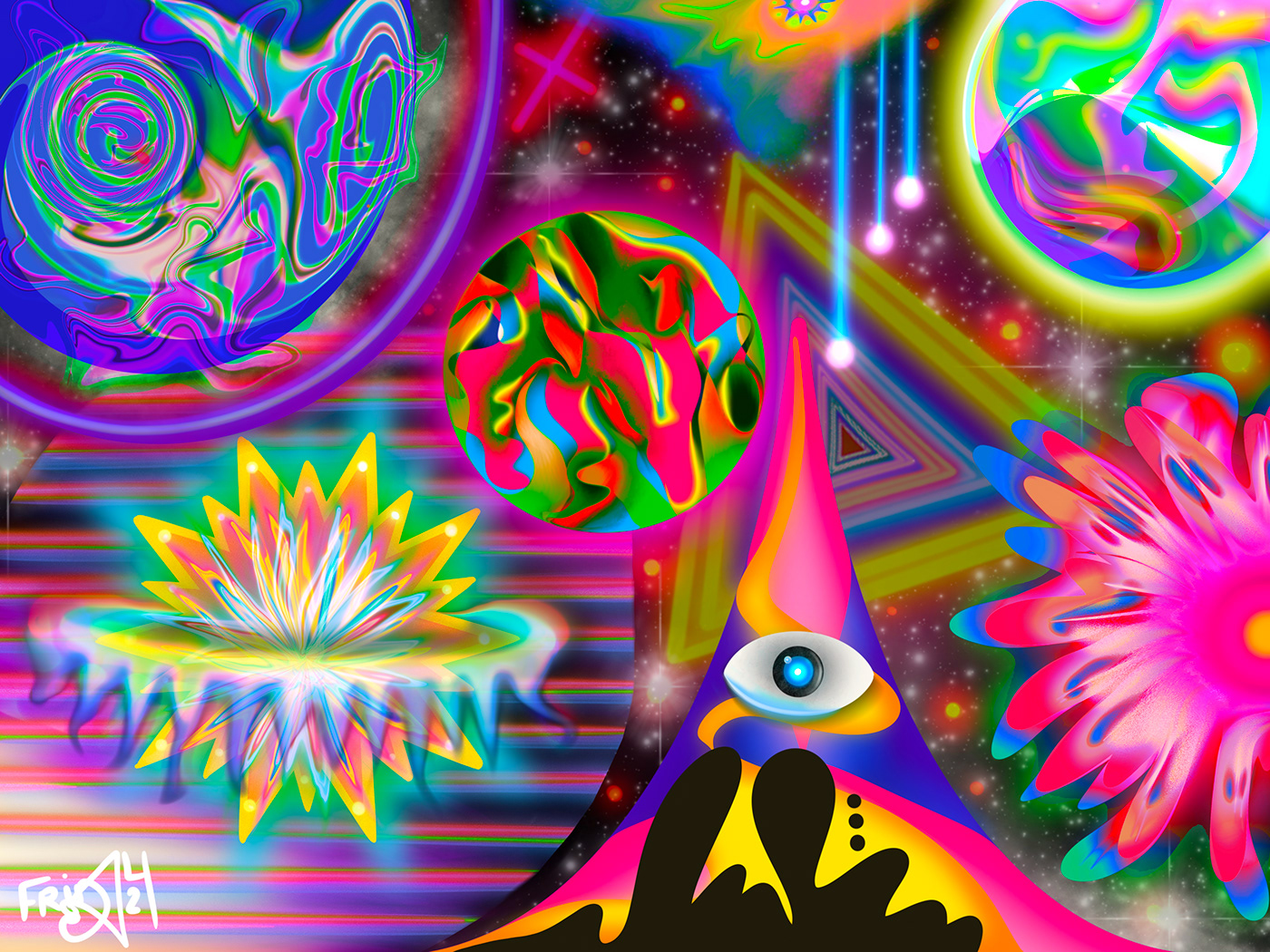 ilustraciones experimental Flowers Space  cosmos mistic ilustration digitalart artedigital