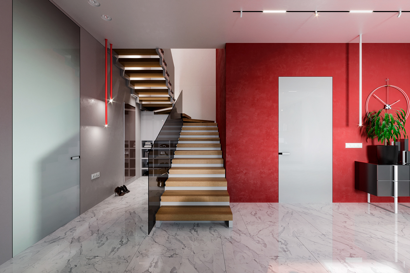 vibe apartment Interior kitchen newyork visualization rendering 3D floorplan