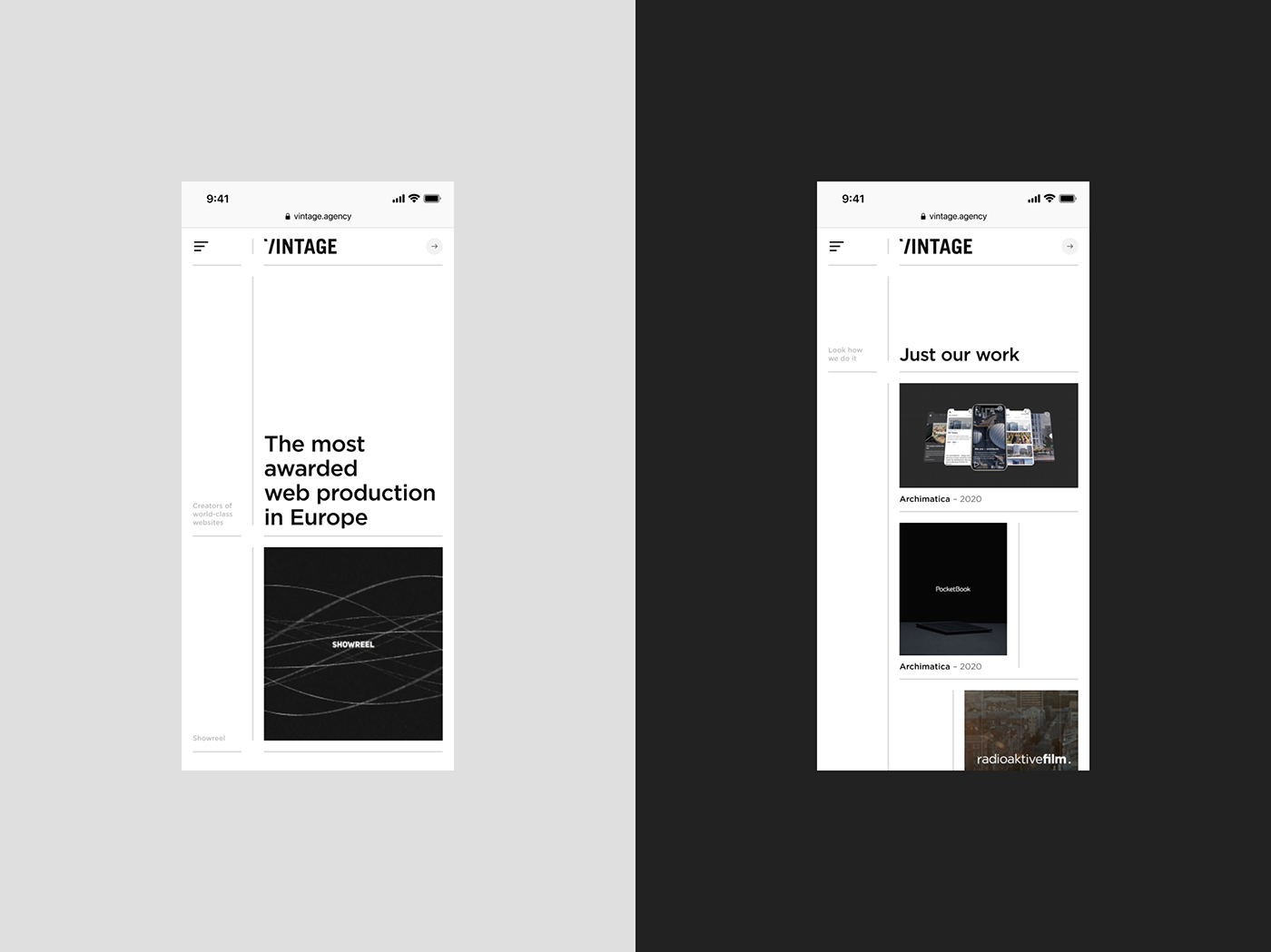 agency grid interaction minimal portfolio studio UI ux visual identity Web Design 