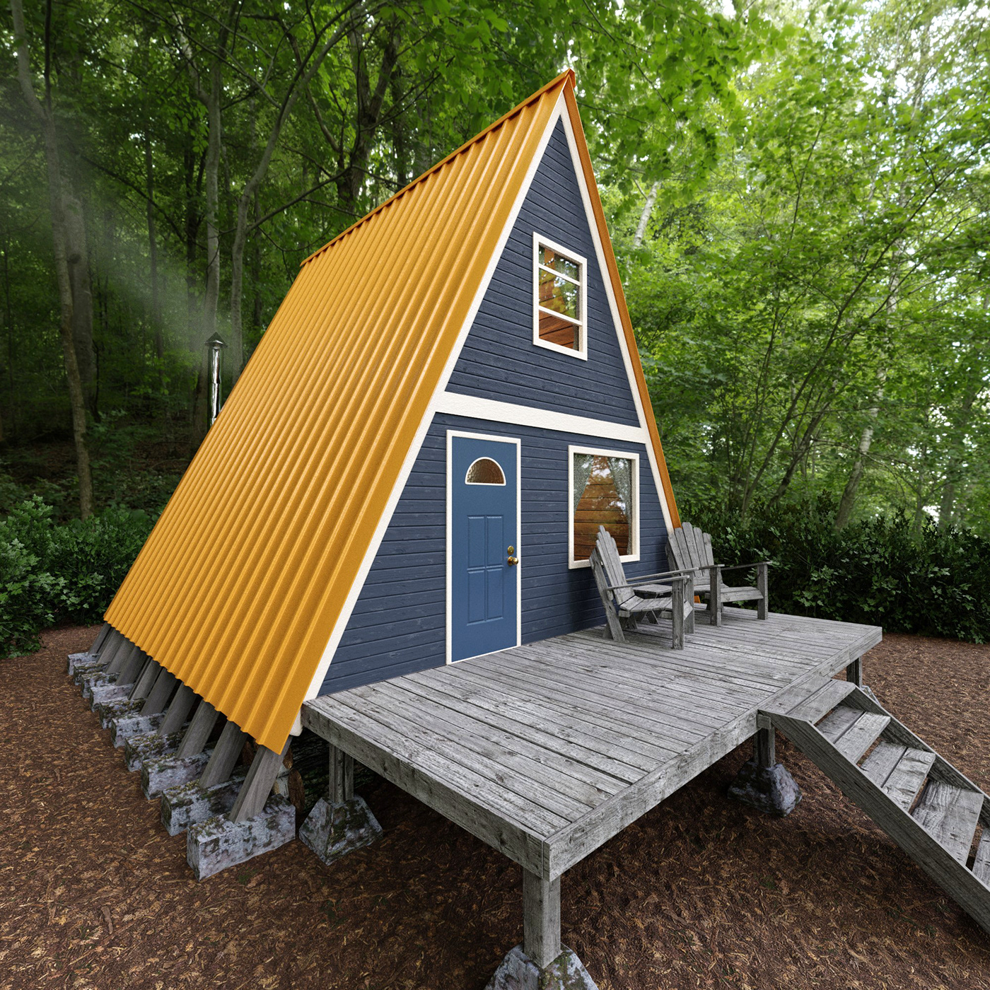 architecture cabin Render rendering