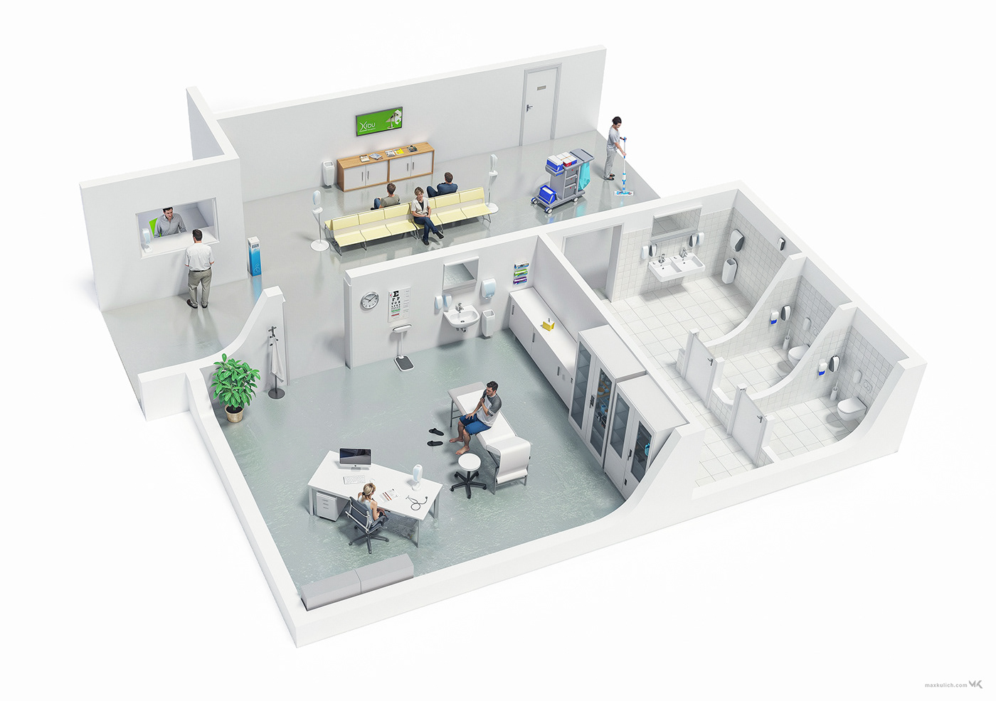Medical Office - 3D Floor Plan Rendering