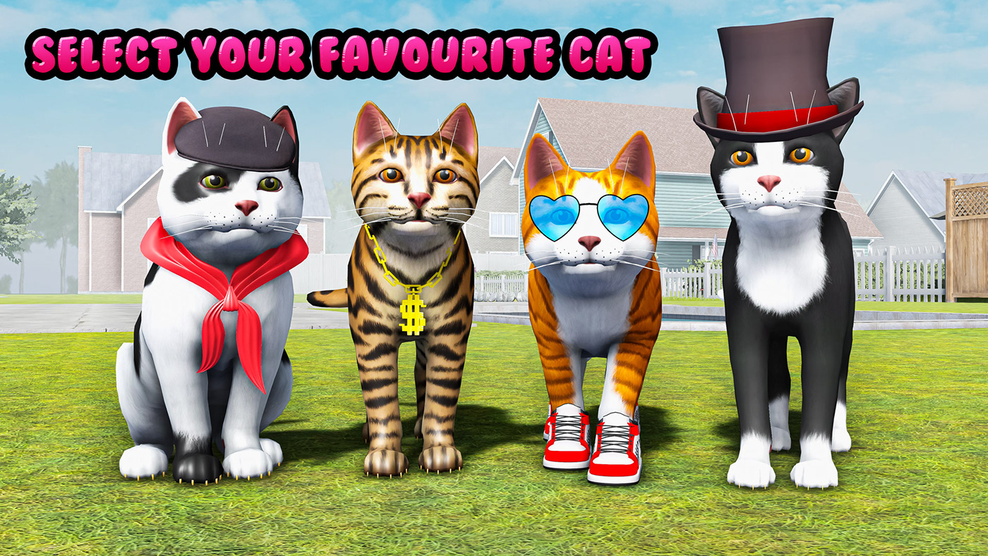 animal games mobile games Screenshots Render cg art cat games CAT SIMULATOR pet simulator Post Production