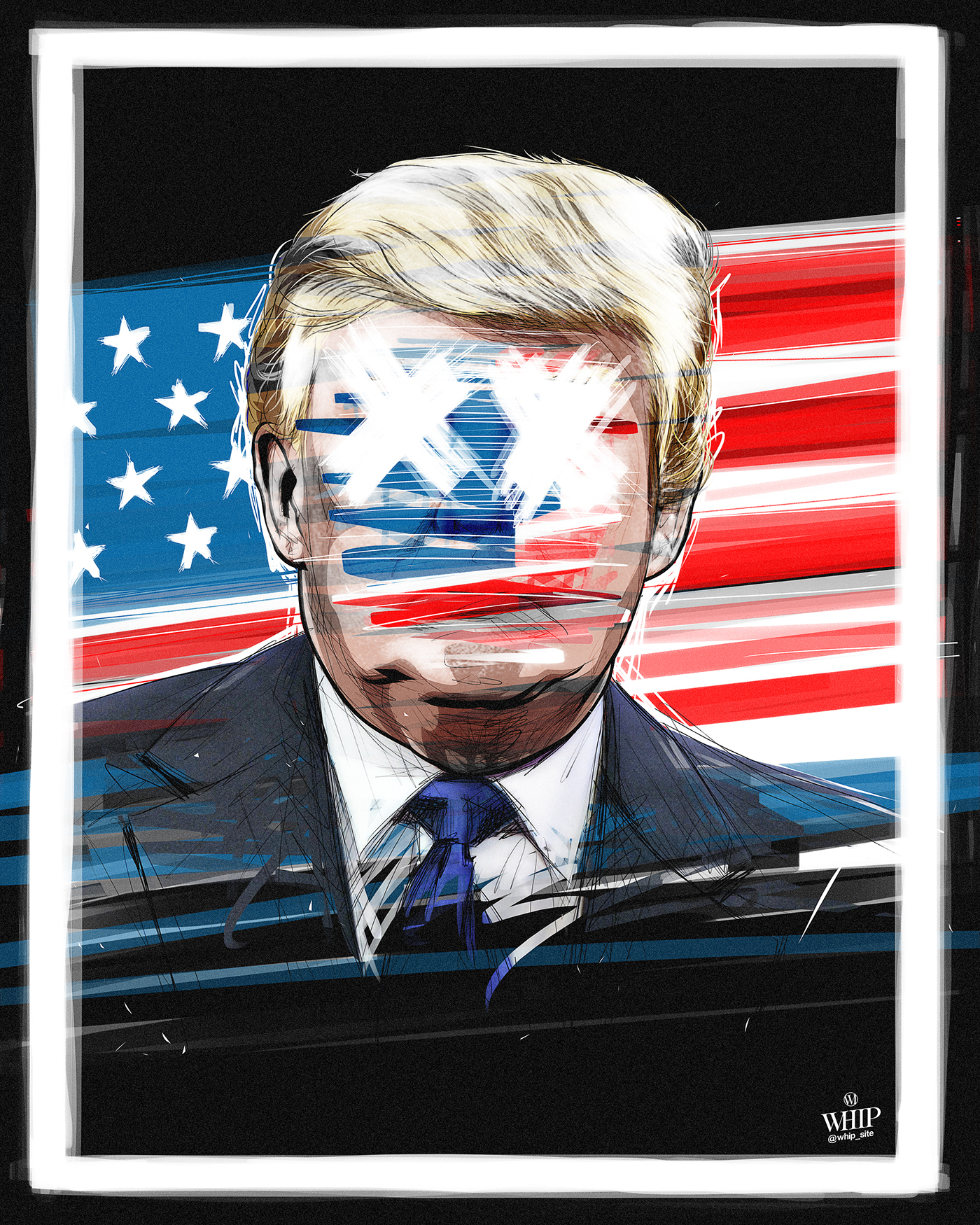 portrait anonymous rough Trump clinton Elections vote usa america