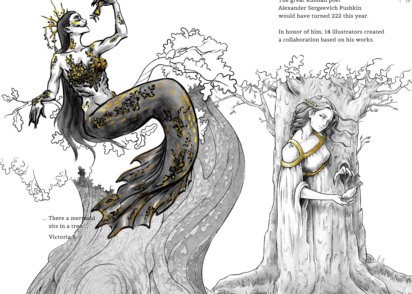 art Drawing  fairy fairy tales Folklore graphic graphic design  ILLUSTRATION  monochrome russian folklore