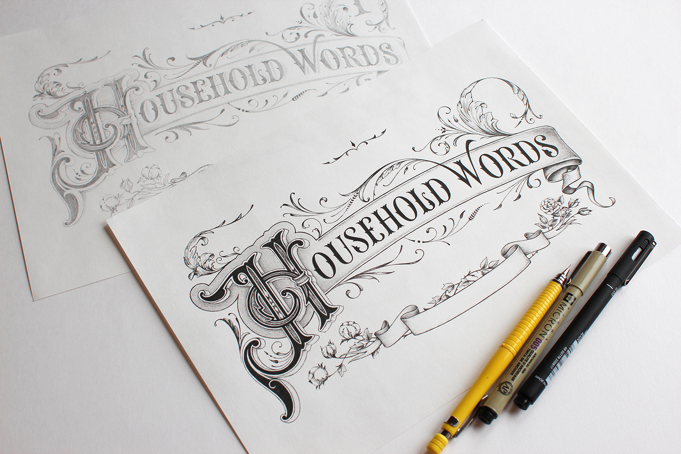 design lettering Calligraphy   publishing   black and white history