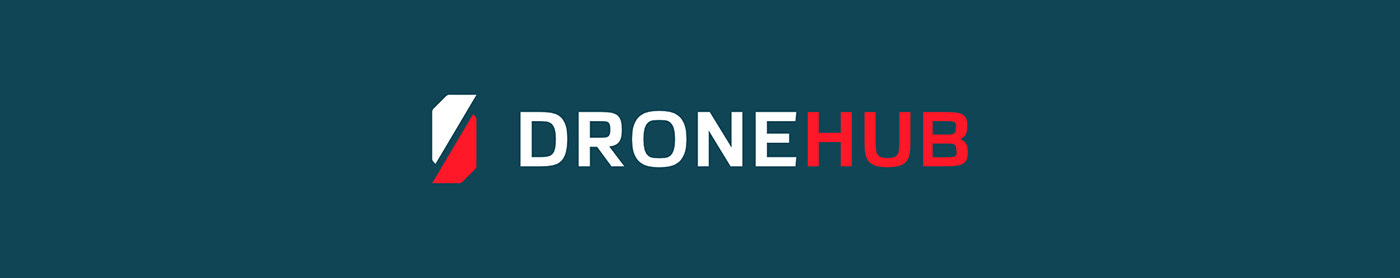 box branding  drone Dronehub logo visual identity