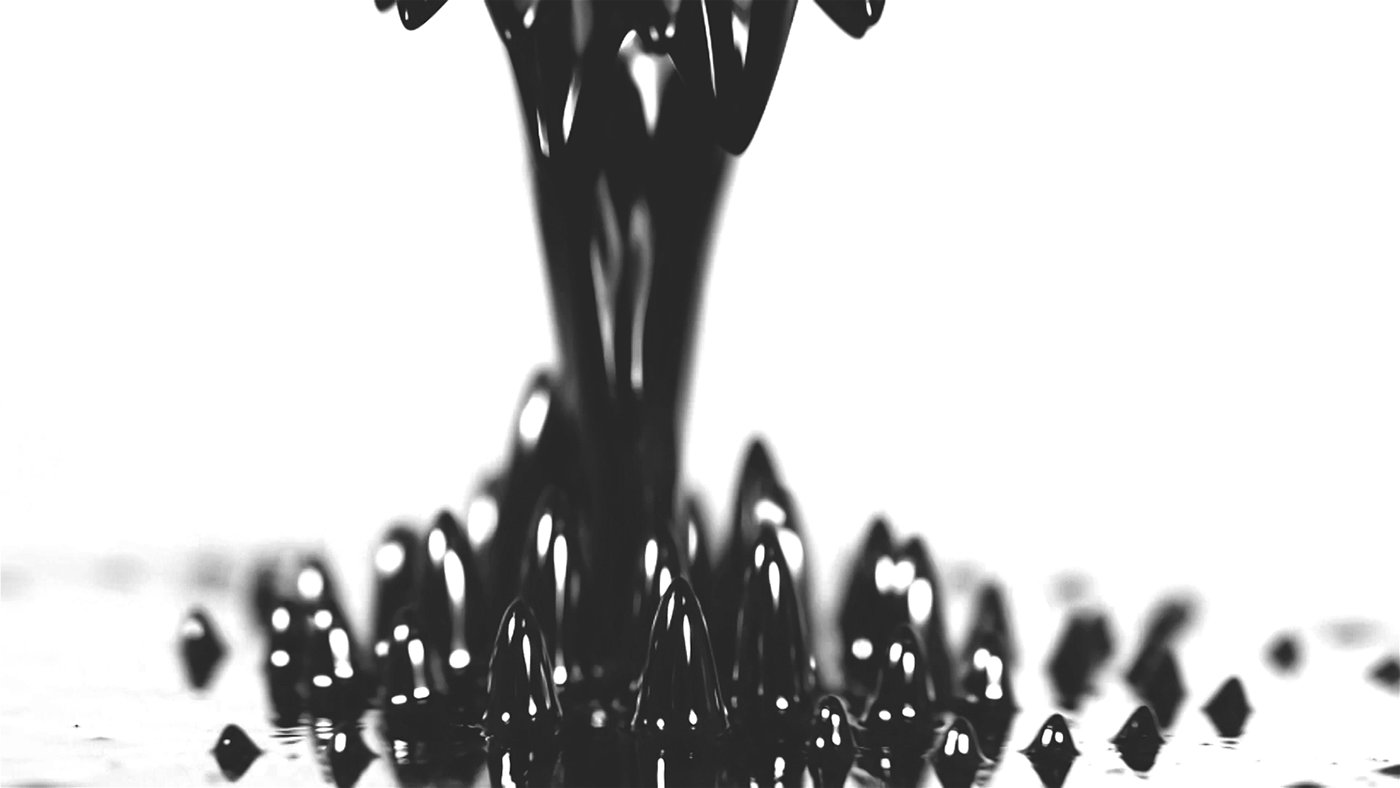 Swedish talents 3D Cinema 4d SFT ferrofluid black paint model skin catwalk