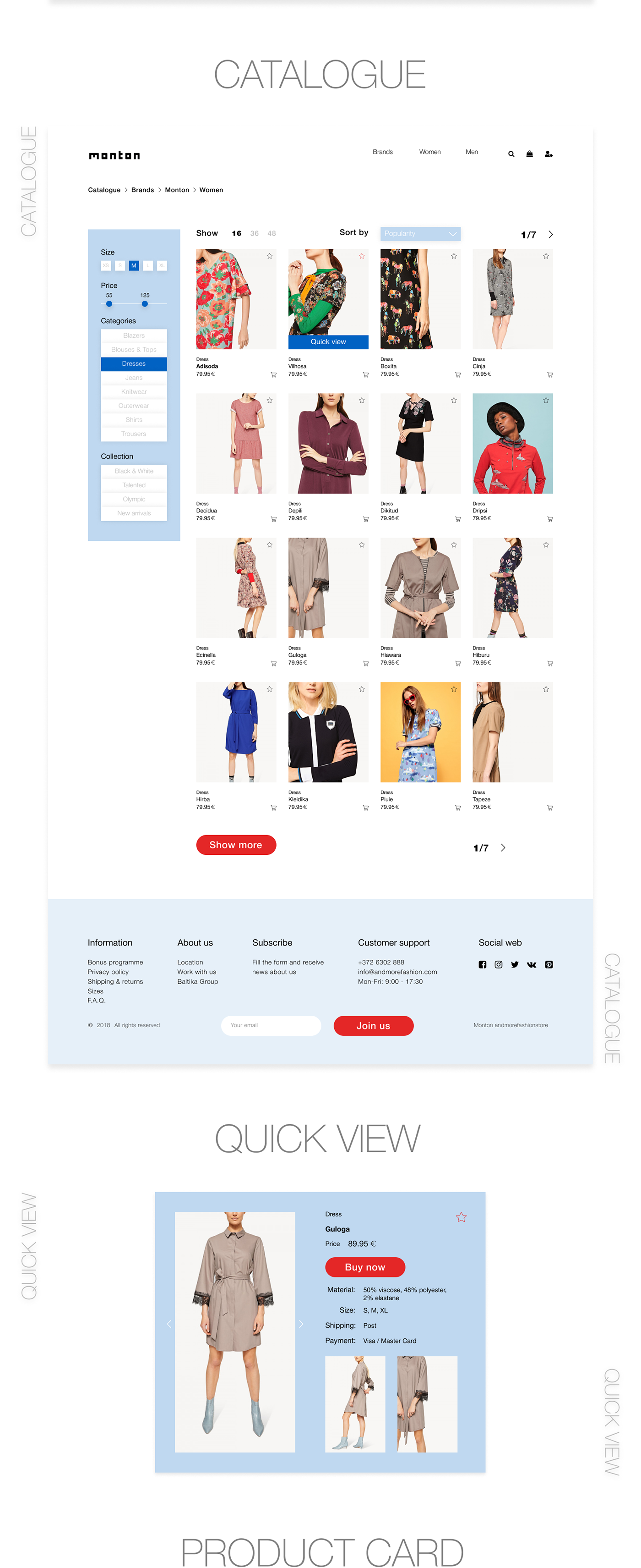 Webdesign UI ux Fashion  branding  webstore monton redesign