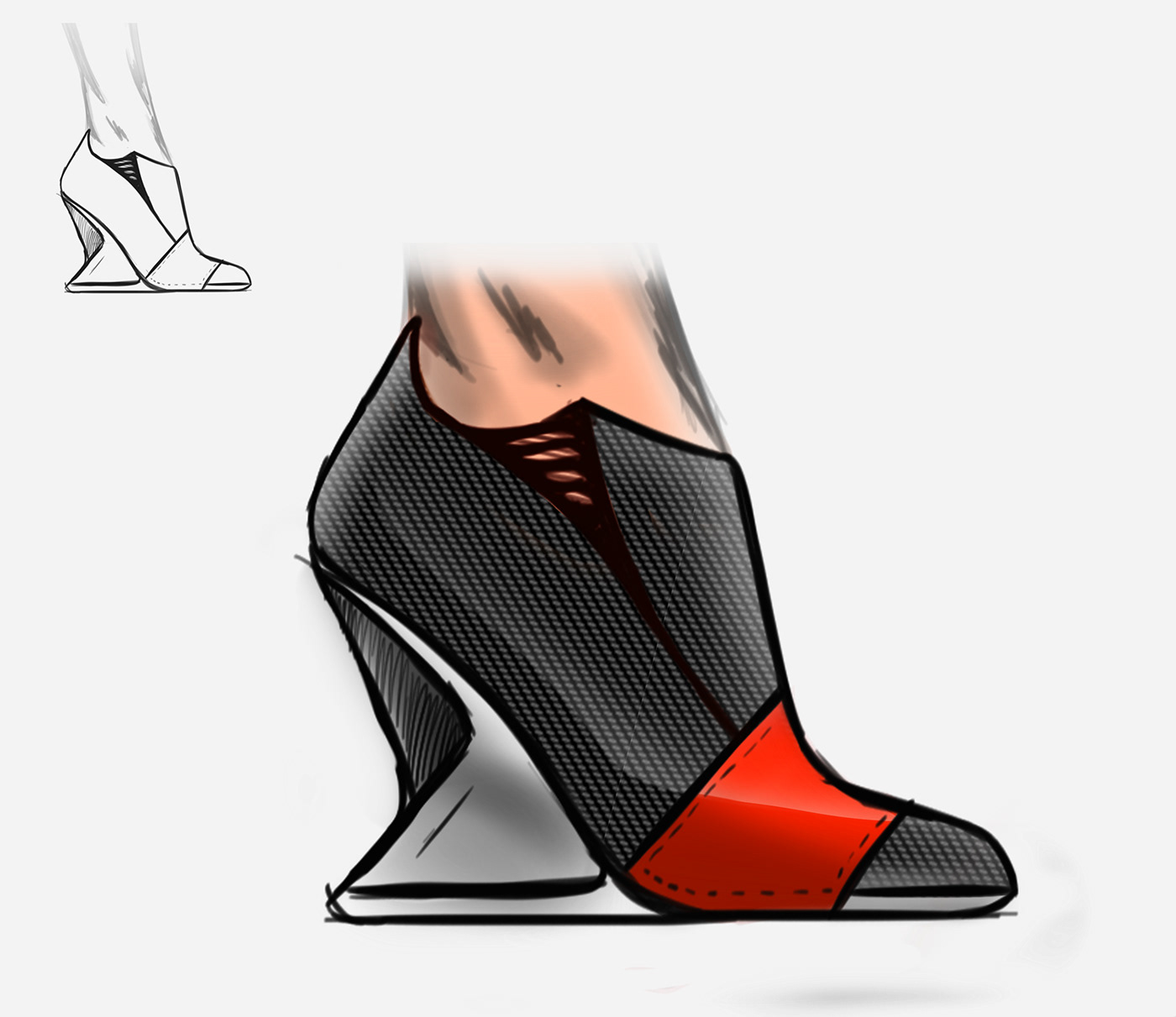 design sketch shoes puma women sketchbook high heel 