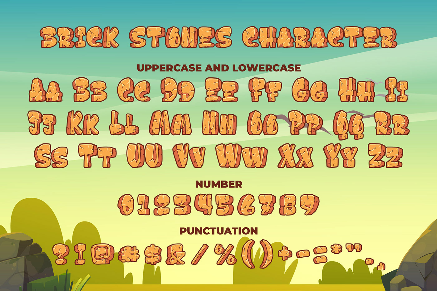 svg font stone typography 3D Font 3D typography decorative font cartoon font game font playful font Typeface display font