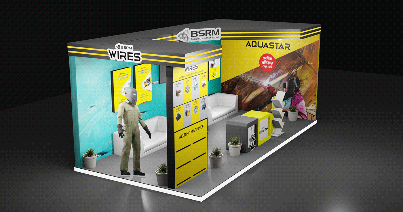 Exhibition Design  modern expo booth Exhibition  architecture visualization 3D Render 3ds max