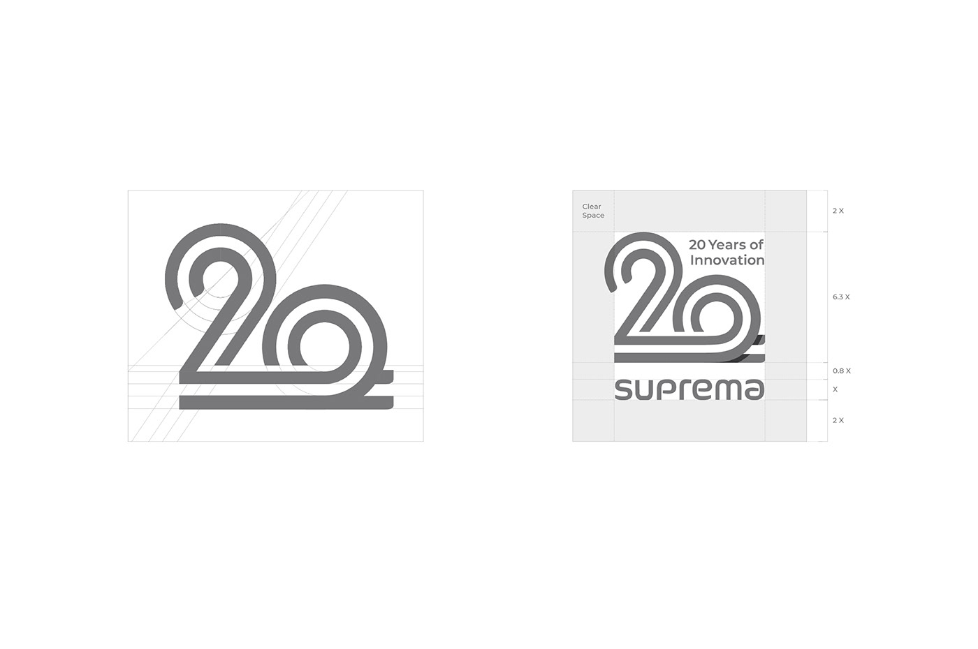 anniversary branding  color system emblem flexible graphic graphic design  guidelines Suprema veig