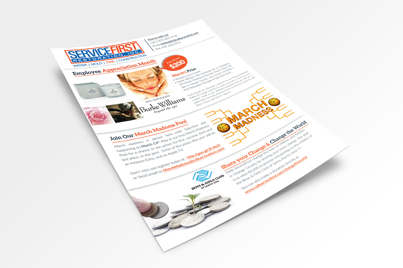 ServiceFirst flyer print graphics design restoration brochures creatrix5 Creatrix 